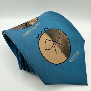 RARE Matsuda Vintage Mens Silk Tie Teal Blue Abstract Graphic Luxury Japanese